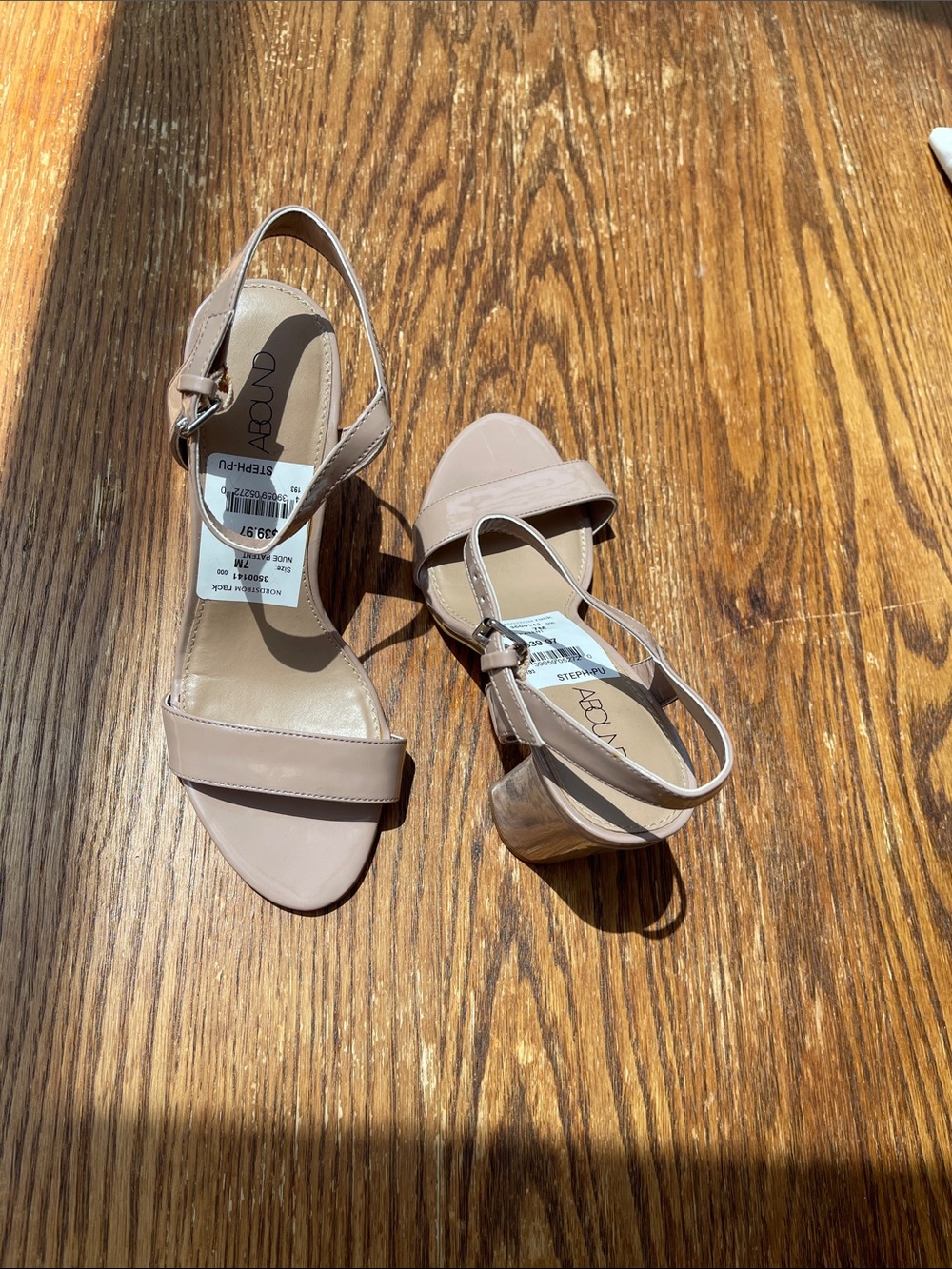 Abound Neutral Blush Strap Block Heel Sandals